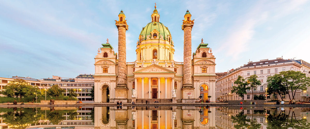 Baroque St Charles Church in Vienna